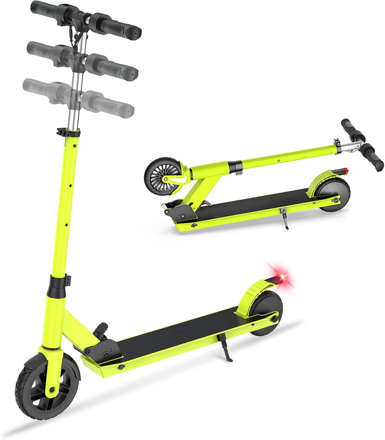 Electric Scooter for Kids Age 6-12-16, Foldable Kids Scooter 150W Motor Up to 18 KM/H 13 KM Range Adjustable Height 3 Speed Mode LED Display Lightweight Kids E-Scooter (Green)
