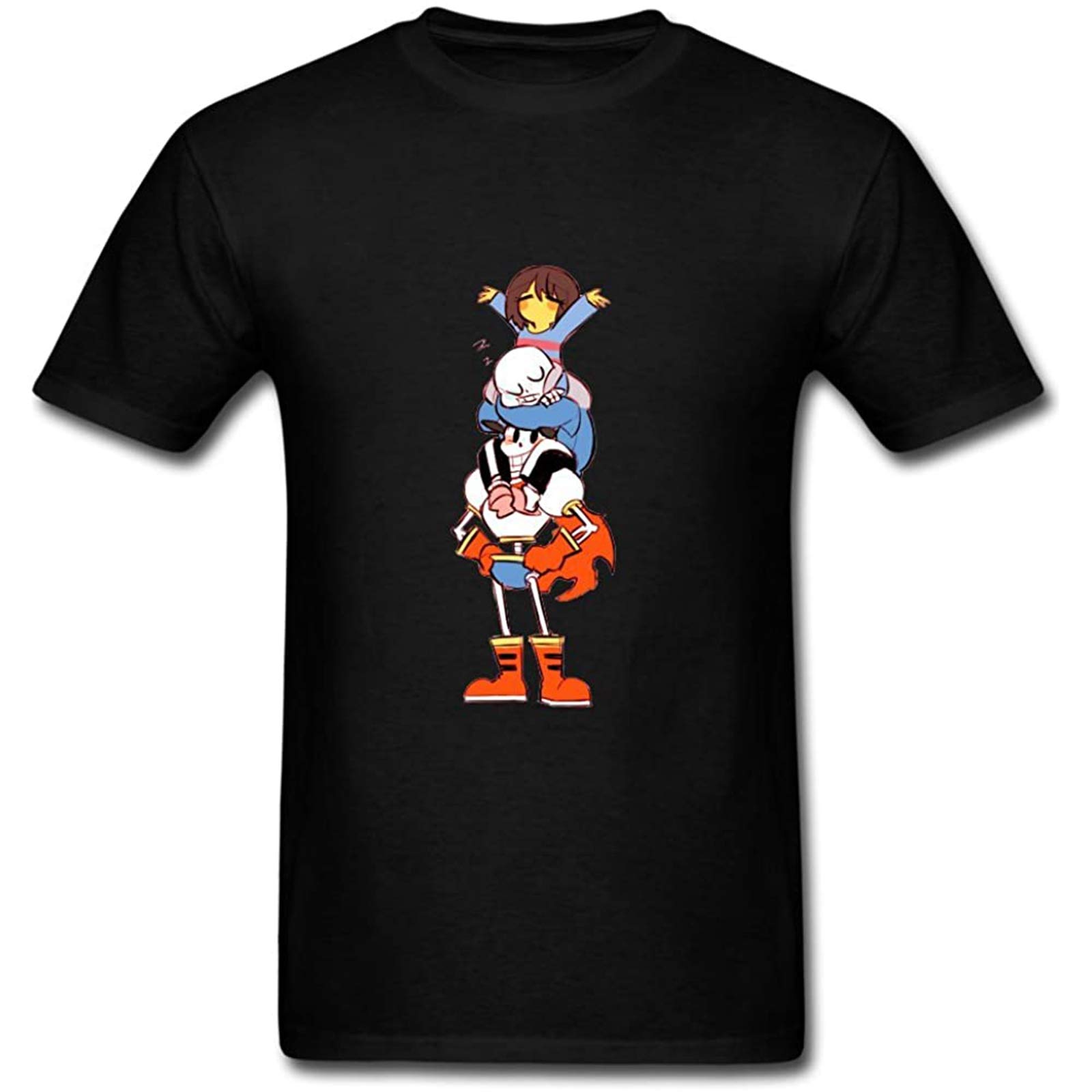 CokyiSUndertale Frisk Sans Papyrus Black T-Shirt Printed Tee Graphic Top for Men Shirt