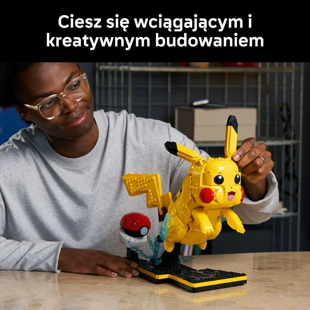 LEGO Pokémon Pikachu i Pokéball 72152 | Kolekcjonerska figurka Pokémona, duży zestaw klocków dla dorosłych, prezent dla fana gry, gamingowa dekoracja, 2050 elementów