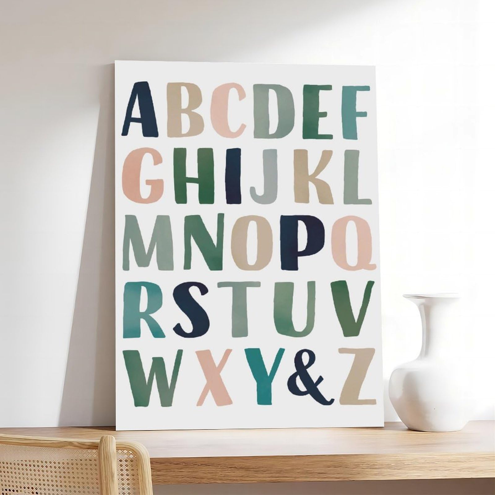 LNYLSJ Poster éducatif ABC Alphabet pour l'école à la maison et la salle de jeux