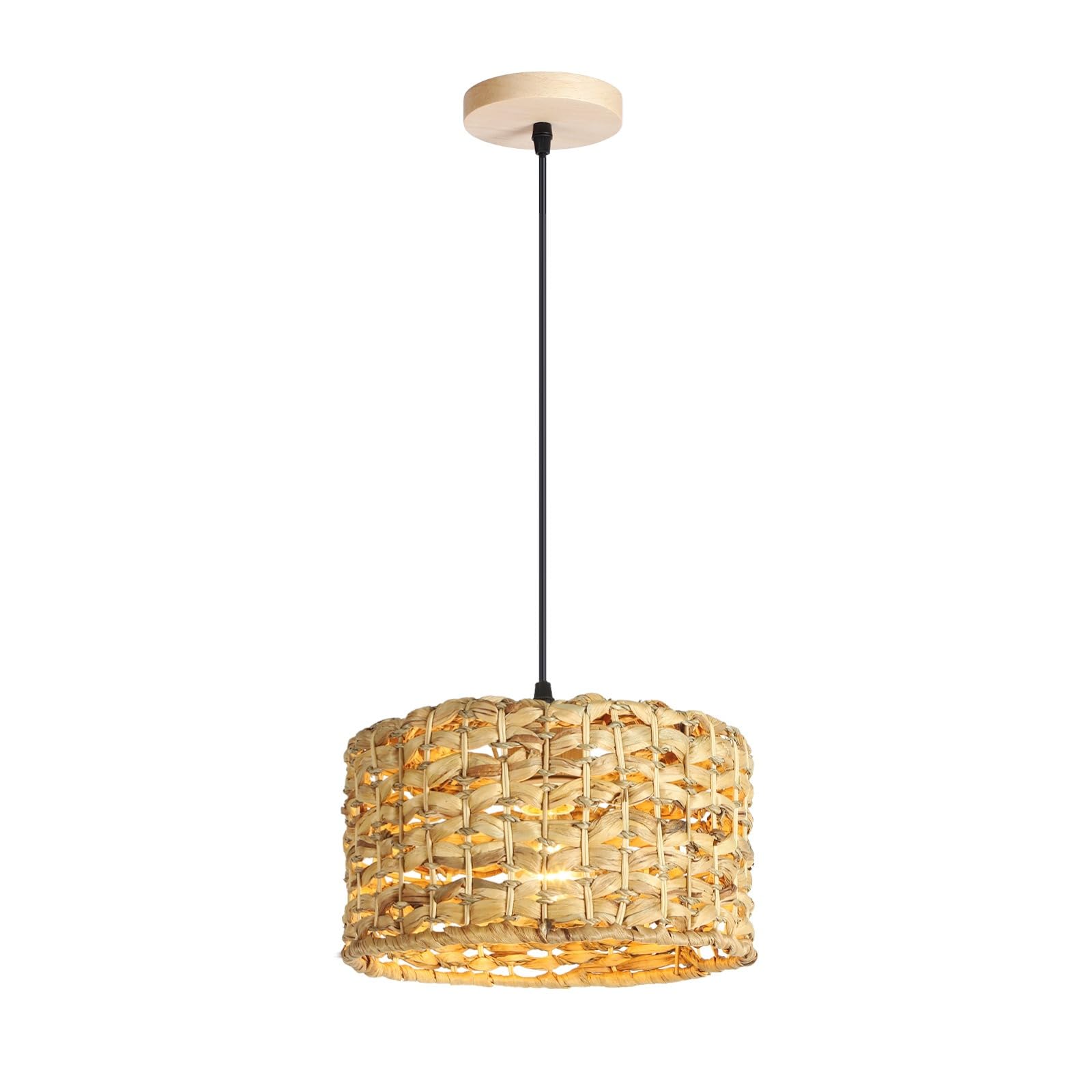 Luminaire suspendu vintage en bois pour éclairage de table de restaurant