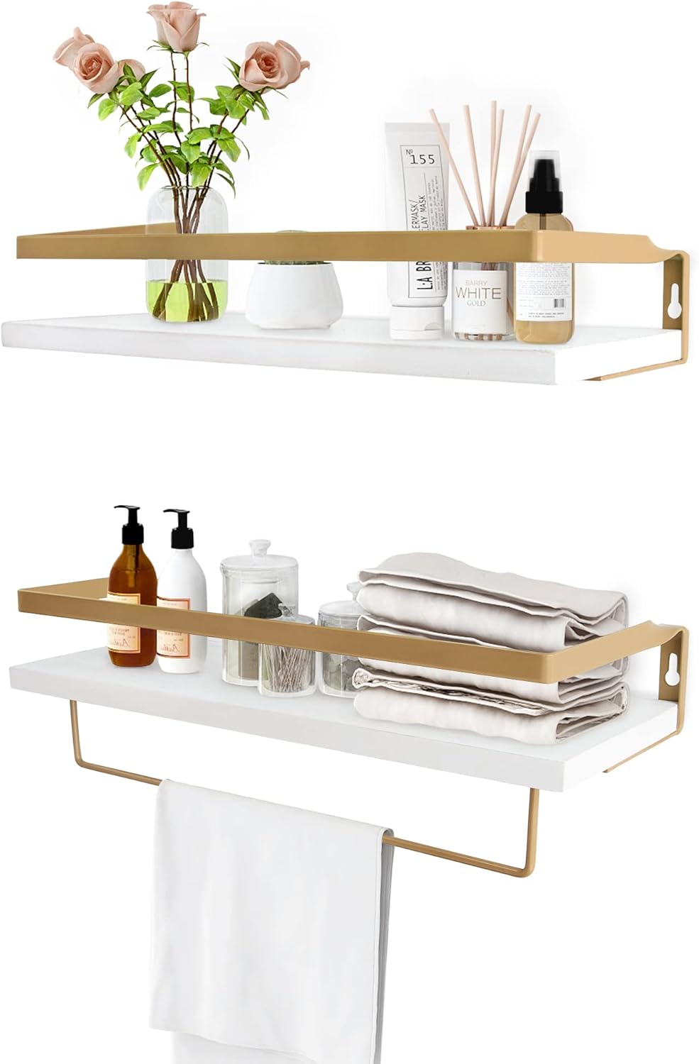 Afuly Floating Shelves White Hanging Shelves Wall Shelf for