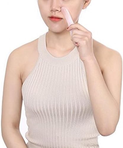 Miniatura 6 de Tabla de Gua Sha de cuarzo rosa rosa Feng Shui, alivio terapéutico y renovación de la piel, piedra curativa hecha a mano totalmente natural W3462