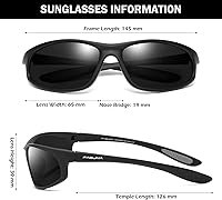 Vista 4 de Gafas de sol deportivas polarizadas para hombres, ciclismo, conducción, pesca, protección UV400 Marco negro mate A2/lente gris