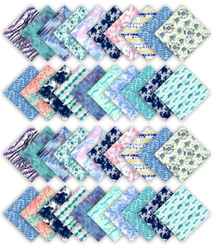 Chutes finies avec le tissu en coton quilting squares tie & dye prédécoupé de 10 pouces