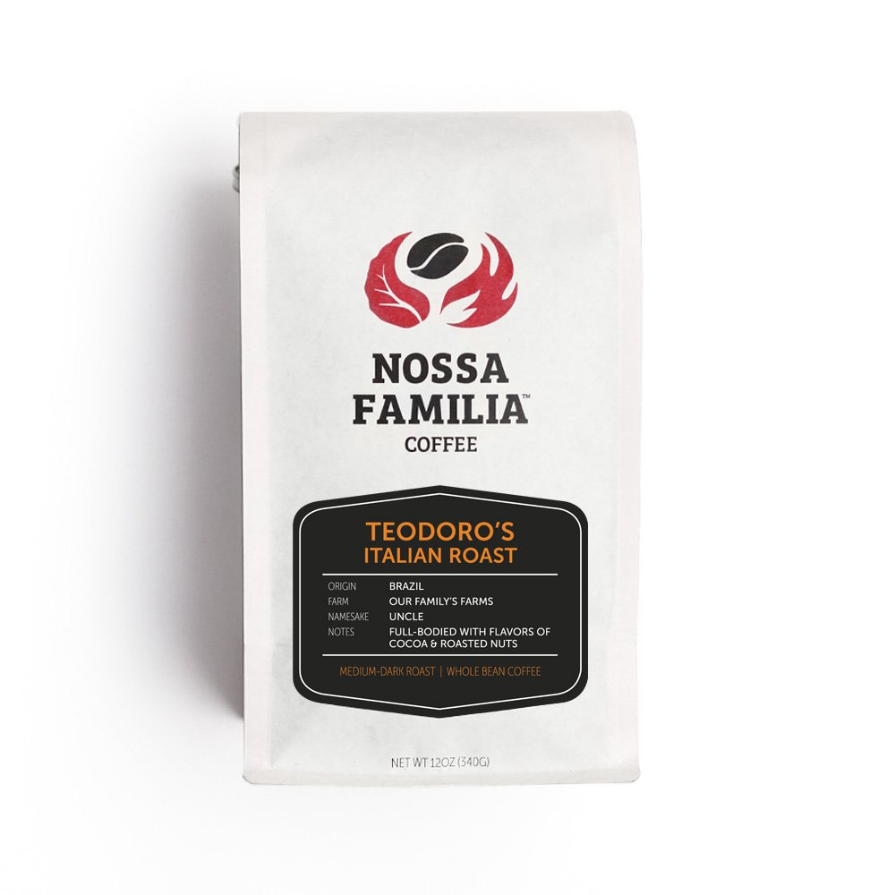 Italian Roast Medium-Dark Roast Coffee Beans- Fair Trade Ground Coffee- Medium Roast with Low Bitterness- Roasted Whole Coffee Beans- Sourced from Small Peruvian Farms- Teodoro's 12oz