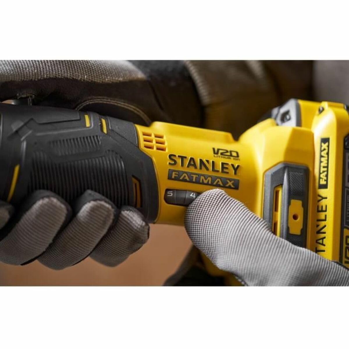 STANLEY Produkt Multi-Herramienta Oscilante BRUSHLESS V20 Li-Ion 18V, velocidad variable 0-19.000 opm, ángulo de oscilación 1.6°/3.2°. Incluye 14 accesorios. Sin cargador/batería
