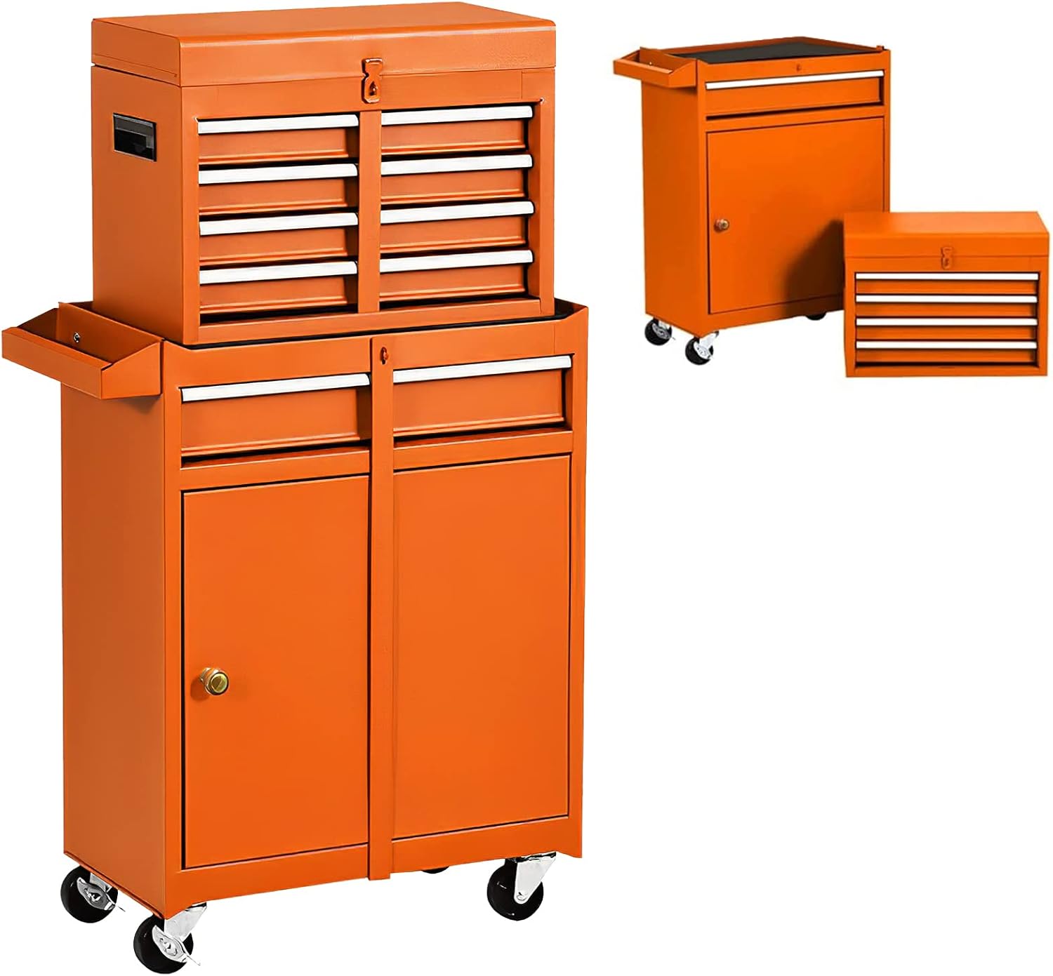 5Drawer Rolling Tool Chest , Tool Box Garage 2 in 1 High Capacity
