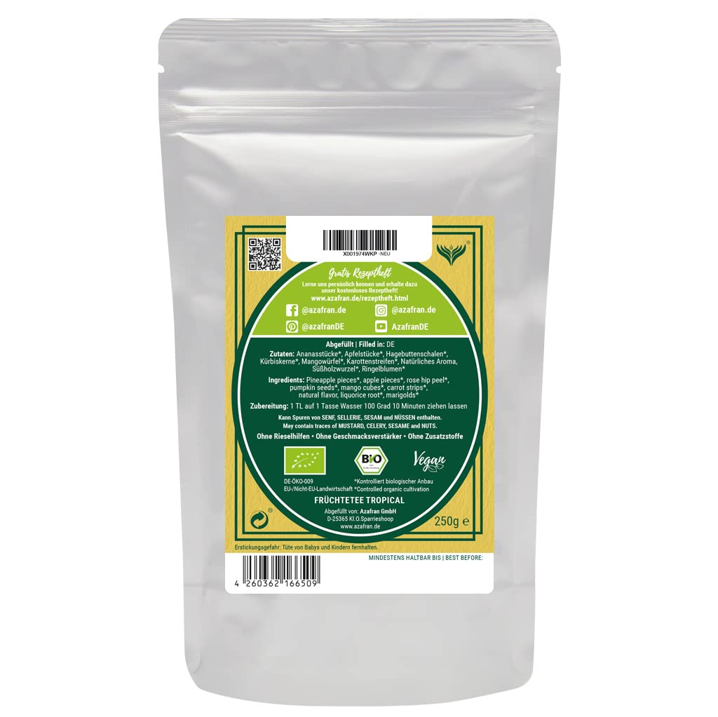 Azafran BIO Früchtetee Tropical Island mit Ananas, Apfel und Mango 1kg
