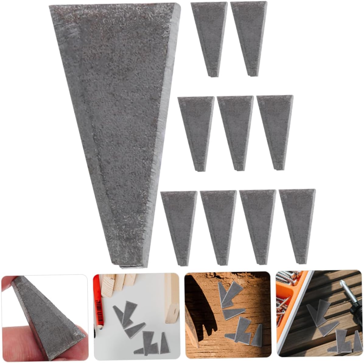 jojofuny 10Pcs Triangle Axe Wedges for Handle Repair Compact Metal Axe Fixing Tool Set for Secure Hammer and Head Reinforcement Durable Wood Handle Repair Accessories