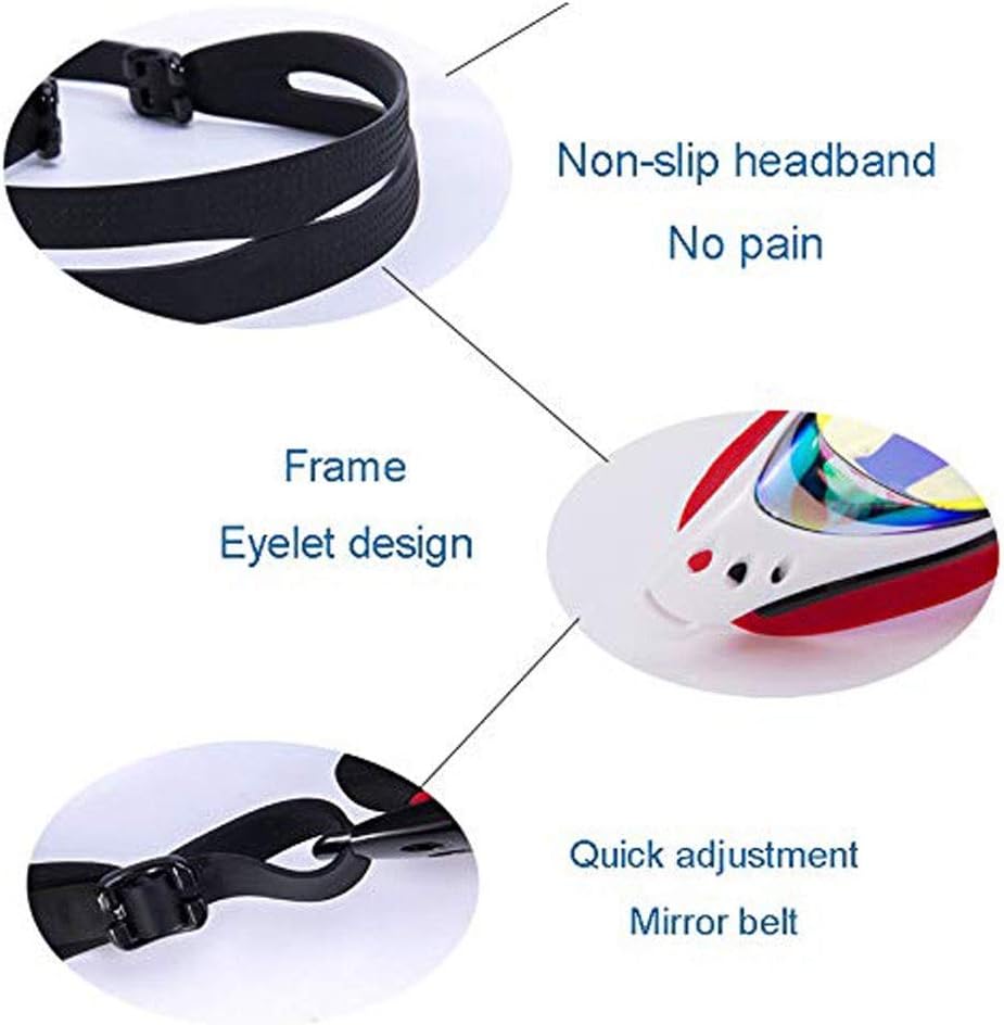 ゴーグル - 大人用耳栓付き防水防曇HDメッキ水泳メガネ (色 : A) (B)