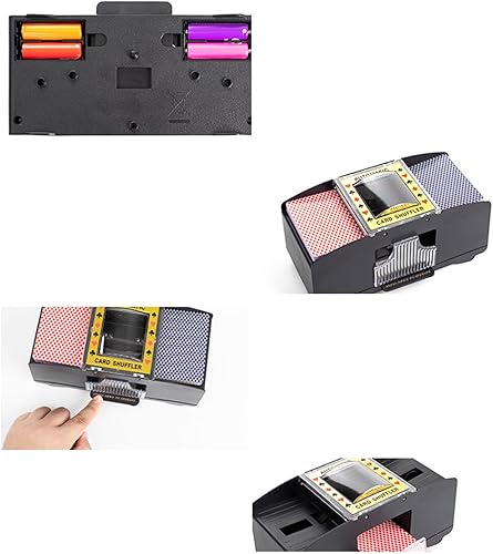 Miniatura 6 de Barajador automático de tarjetas, funciona con pilas, fácil operación, plástico duradero, baraja 2 barajas, para póker, Texas Poker, Blackjack,