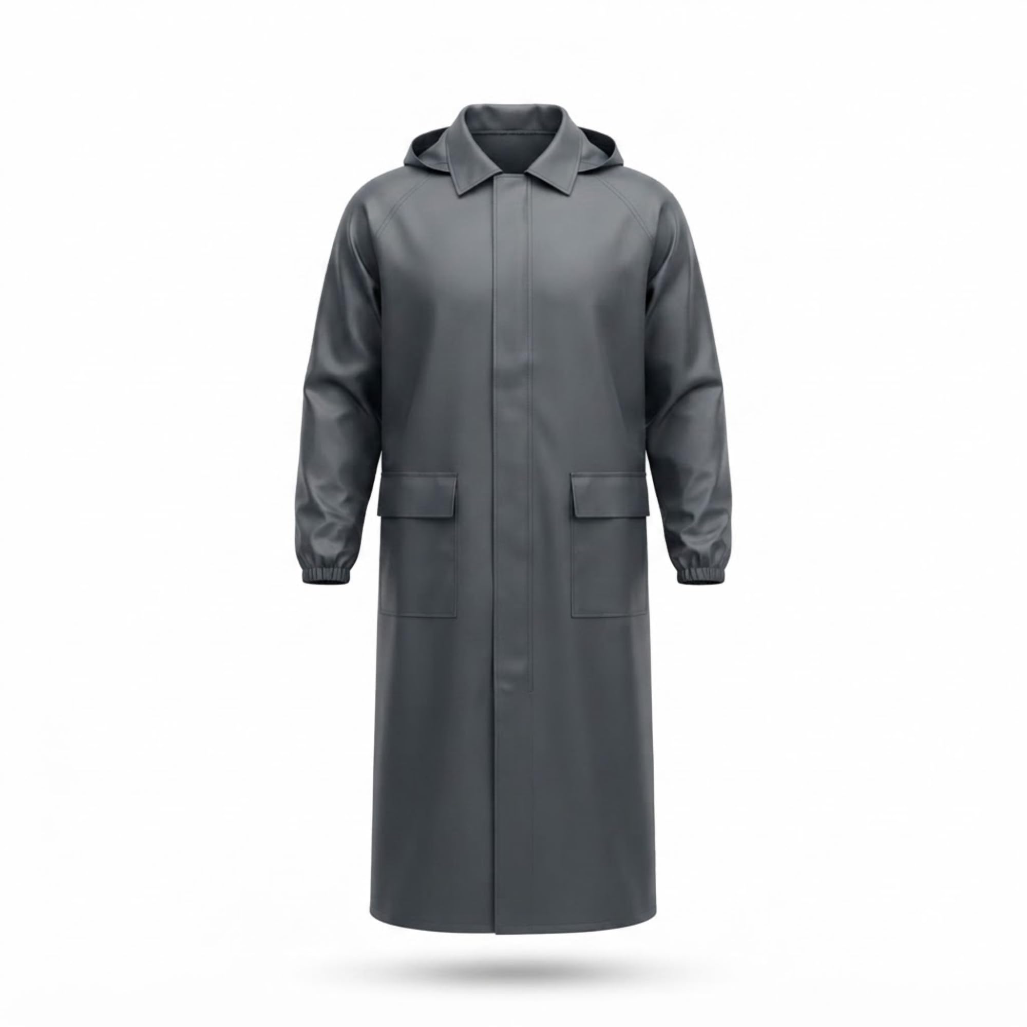 Men's Waterproof Windproof Long Raincoat, Full Length Hooded Rain Jacket, Lightweight Reusable Nylon Rainwear for Bike Riding, Travel, Trekking & Monsoon Use-image-44