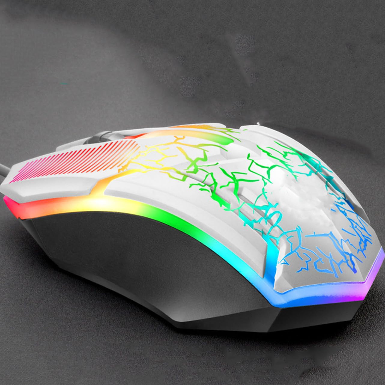 OSALADI Teclado Mecánico Blanco para Gaming con Diseño Ergonómico y Precisión, Teclado Retroiluminado de Plástico Adecuado para Jugadores de PC
