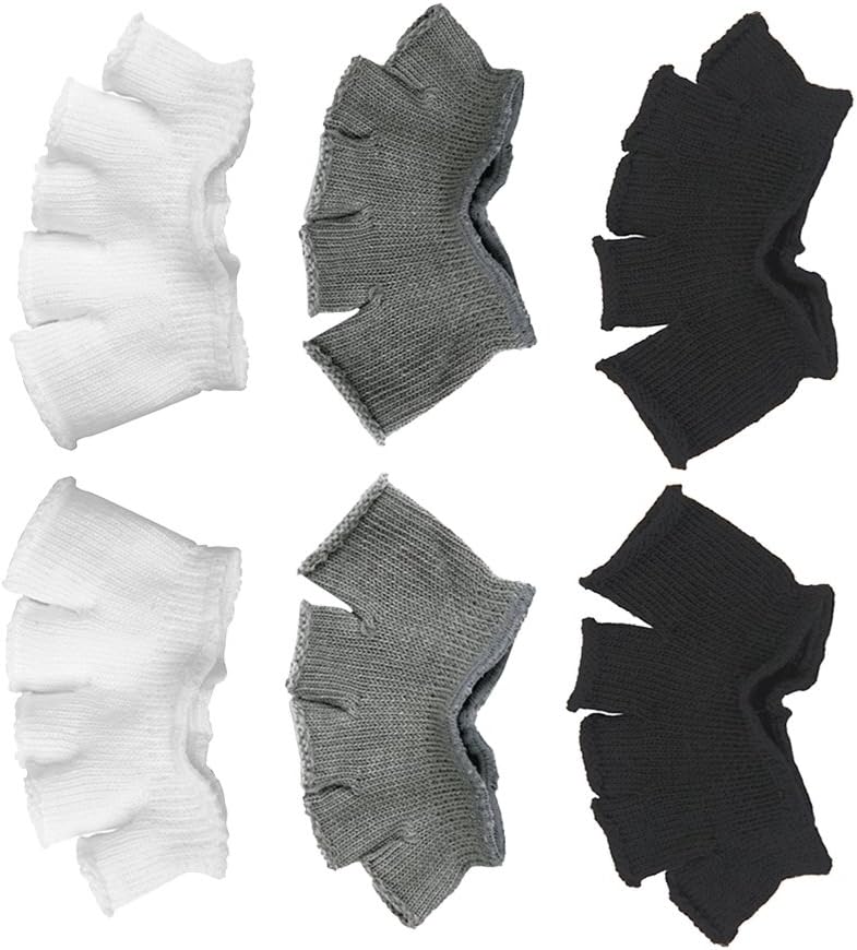6 Pair Open Toe Half Toe Socks Grip Spa Dance Yoga Pilates Compression Sleeve for Arthritis Feet Care- Unisex Ball of Foot Pads Toe Separators, as described, zUVquiRn6pW5TvLJtl8MY