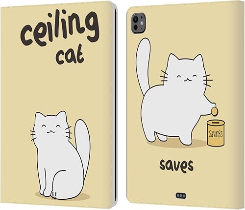 Miniatura 45 de Head Case Designs Ceiling Cat Saves Vanilla Ceiling Cat Vs Basement Cat Leather Wallet Case Compatible with Apple iPad Air 2 (2014) Gato de techo