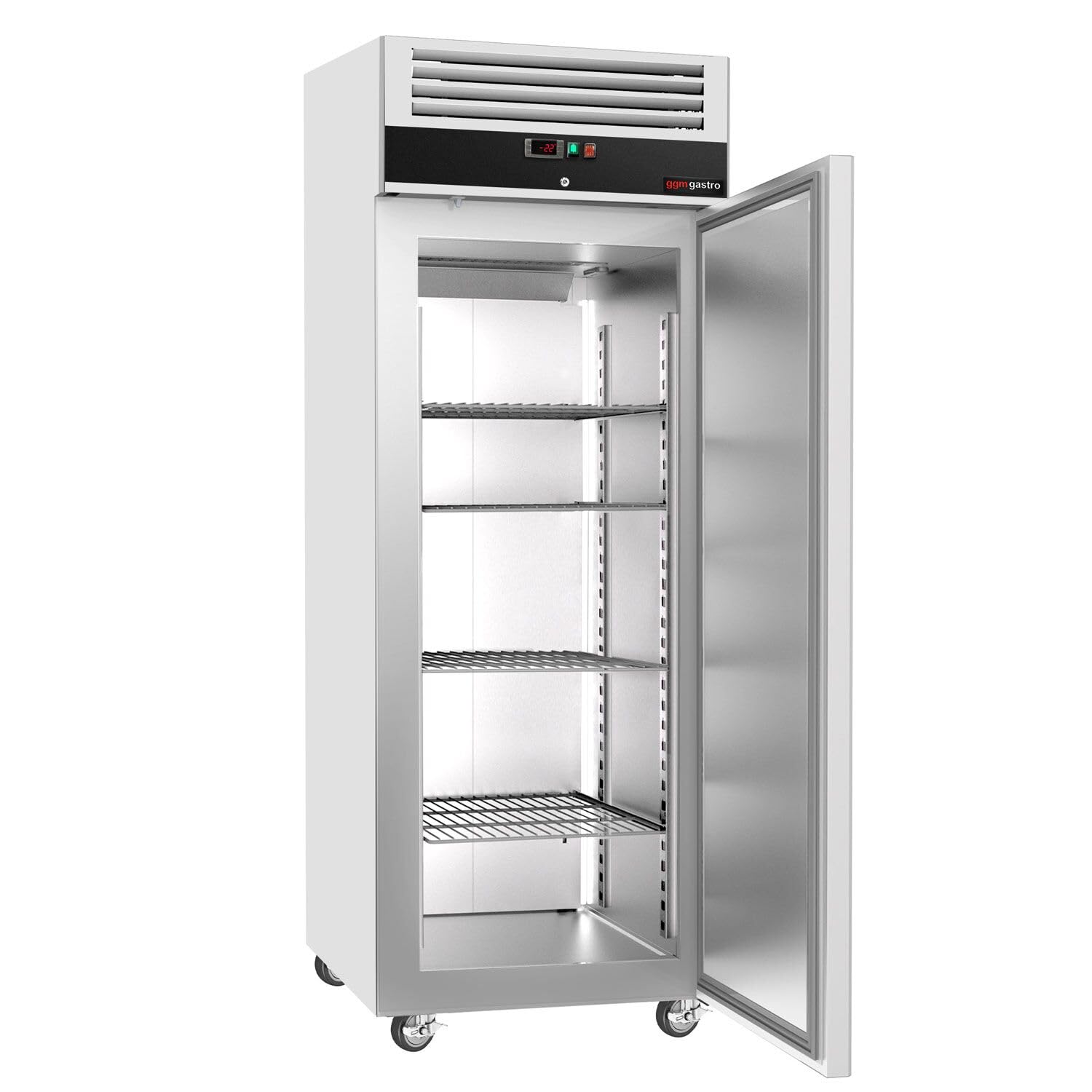 GGM Gastro Congelador ECO - GN 2/1-700 Litros - 1 Puerta - Puerta Interior de Acero Inoxidable - Grado Comercial - Eficiente en Energía - Alta Capacidad - Para Restaurantes - TKSJ650ND