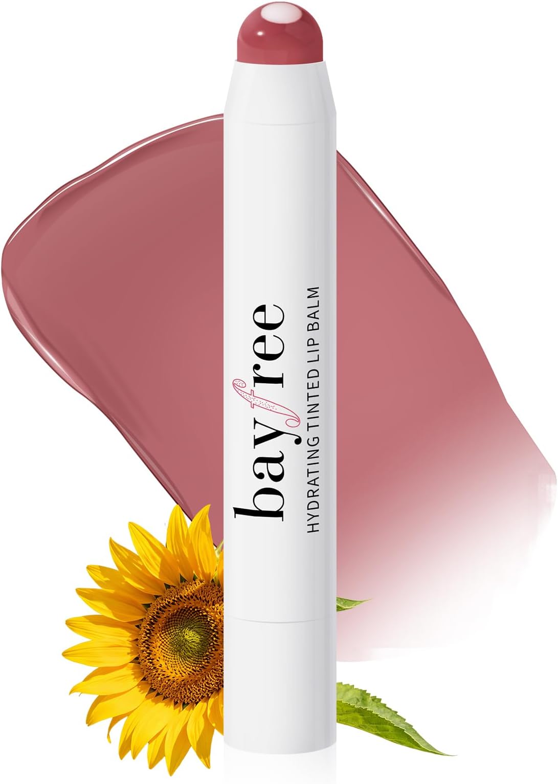 bayfree Plumping Tinted Lip Balm for Dry Lips, Long Lasting Hydrating Chapstick with Jojoba Seed Oil & Vitamin E, Buildable Color Lipbalm, Glossy Finish, Vegan for All Skin Tones, Vintage Violet