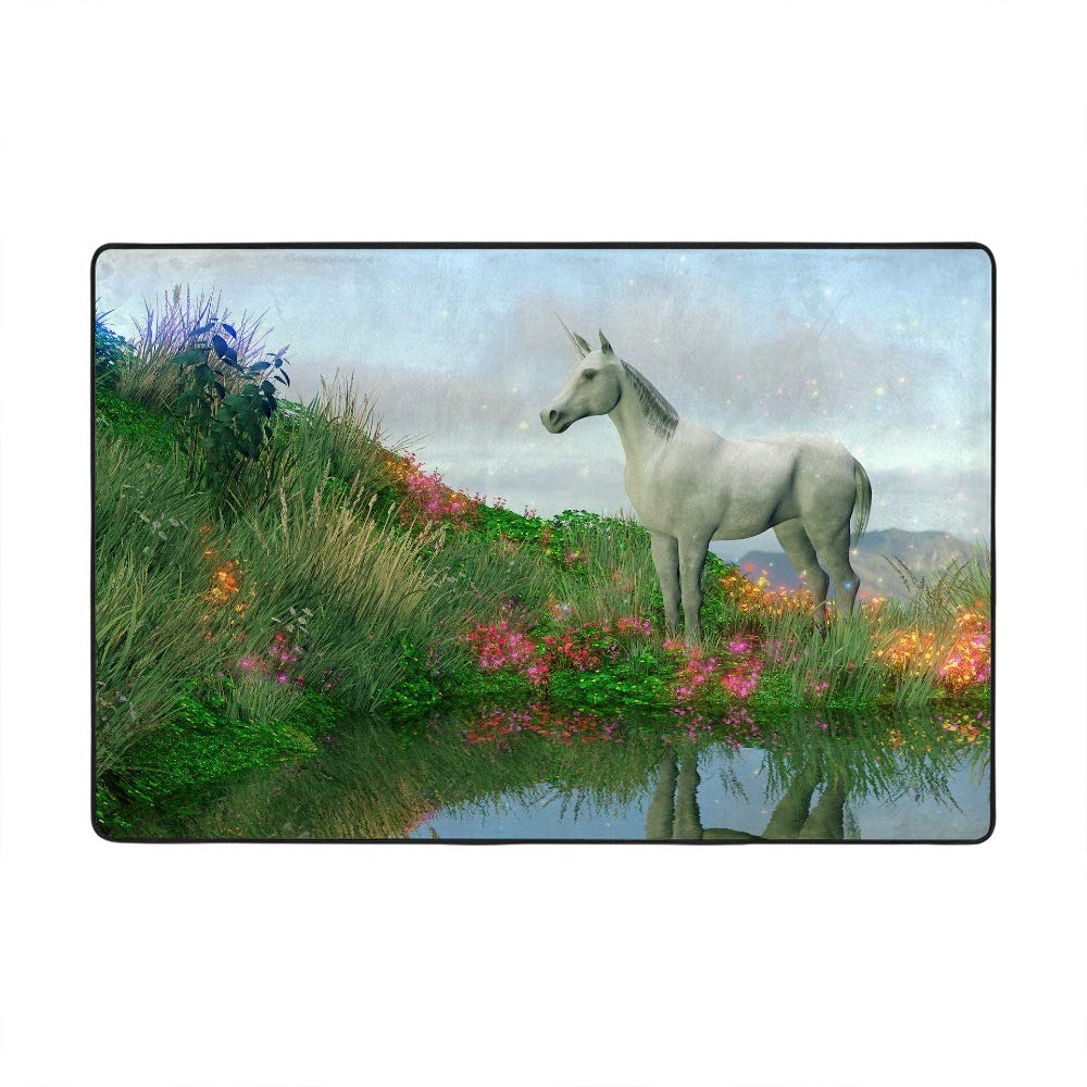 Tapis licorne lavable et grand tapis en velours corail Ruchen