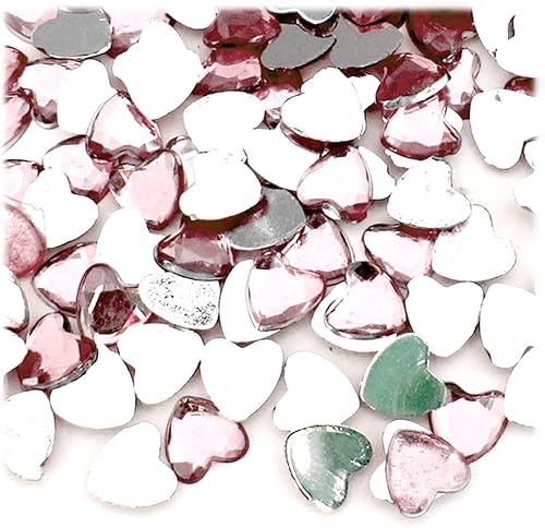 Miniatura 4 de 144 diamantes de imitación corazón de 0.472 in - parte trasera plana rojo rubí rojo