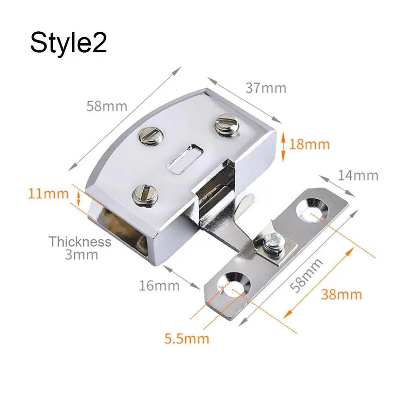 2Pcs Glass Door Hinge Without Hole Glass Hinge Clip Cabinet Zinc Alloy Hardware Display Cabinet Glass Furniture Hinge(Style 2)