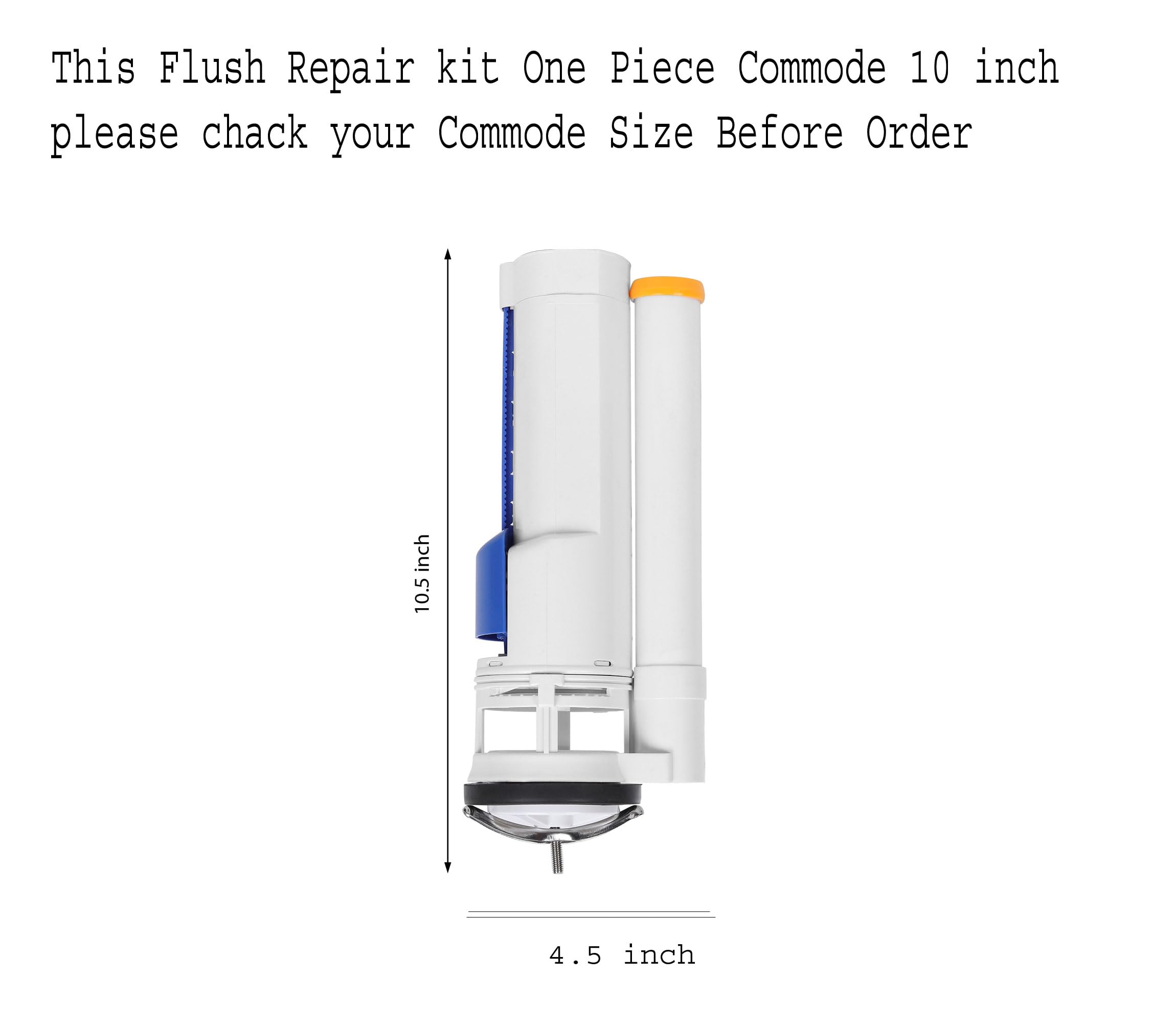 BHANMATI SANITARY ITEMS Flush Repair Kit Plastic Water-Saving Toilet Repair Kit, Dual Flush Valve-Siphon, "10 Inch", "8-10" inch Adjustable Fill Valve, 55 mm ABS Push Button