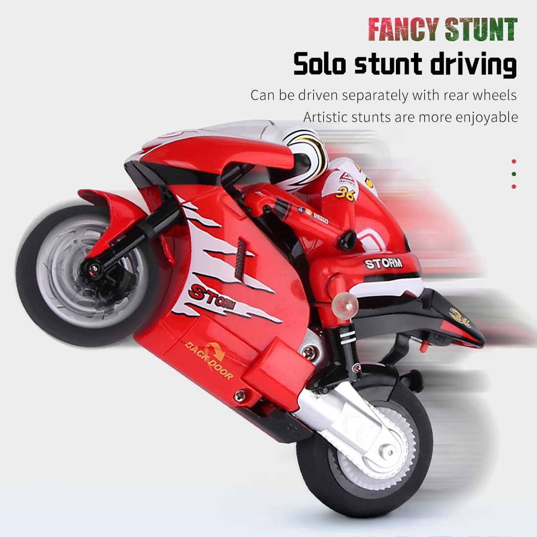 Mini Moto RC per Adulti, 2,4G Telecomando Proportzionale Completo Simulazione Moto Elettrica Drift, Alta Velocità RC Moto Stunt Drift Bike da Corsa Modello Regalo 8012 Rosso