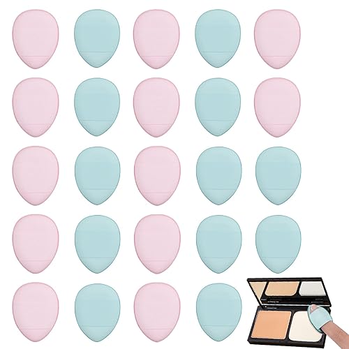 Miniatura 8 de Paquete de 24 mini almohadillas triangulares de maquillaje, esponjas de belleza para profusión facial, rubor líquido, licuadora de belleza (rosa +