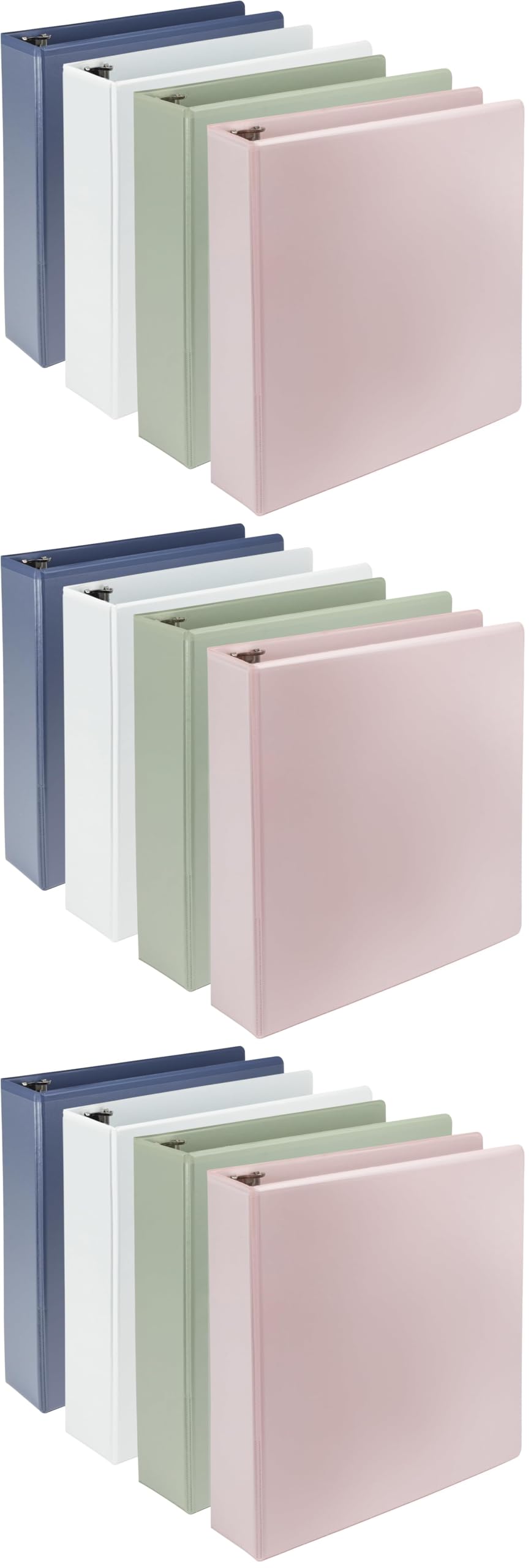 Samsill Plant-Based 2 Inch Durable D-Ring, View Binder, Eco-Friendly, USDA Certified Biobased, Boho Assortment, 4 Count (Pack of 3)