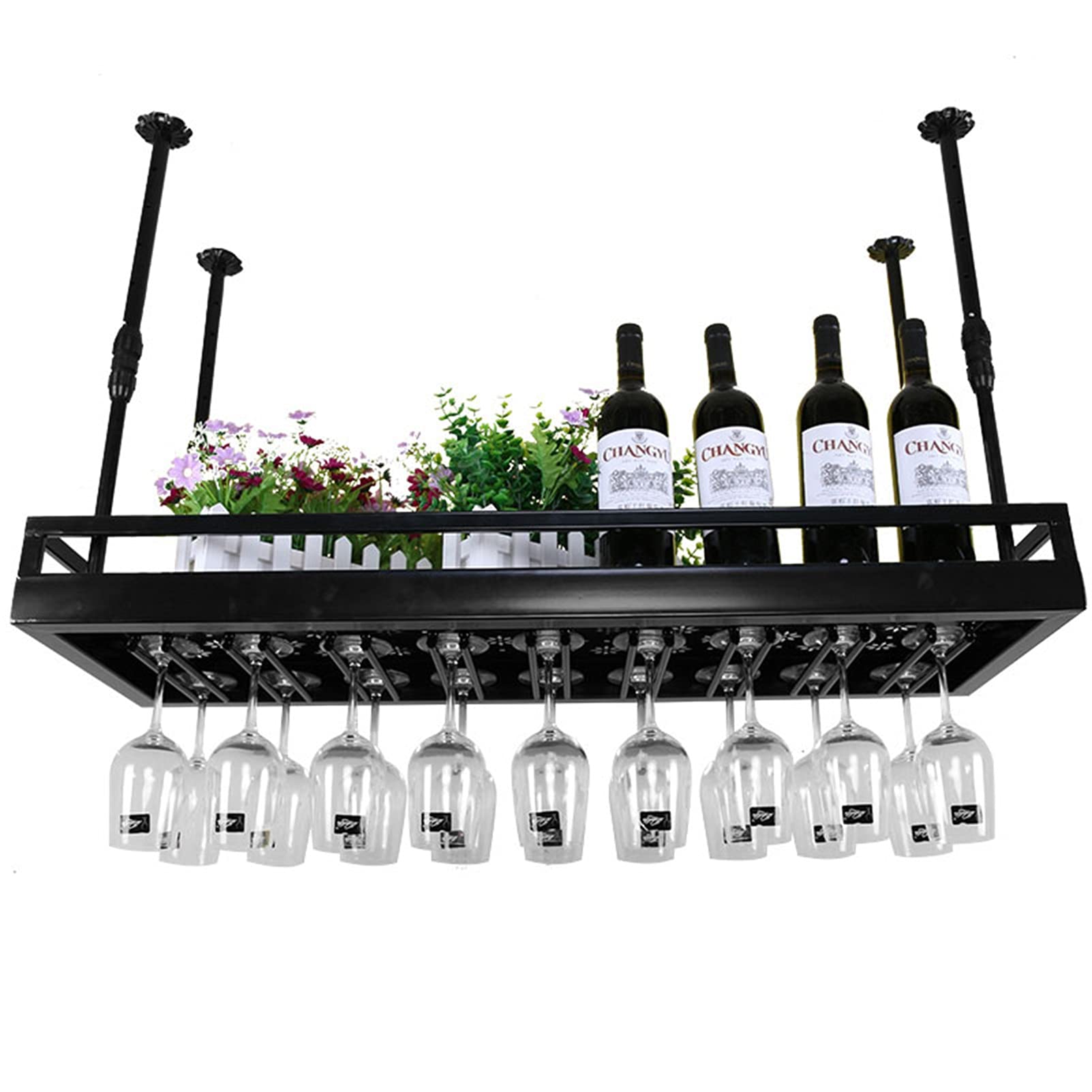Porte-bouteille de vin suspendu au plafond pour sublimer votre bar ou votre cuisine vintage