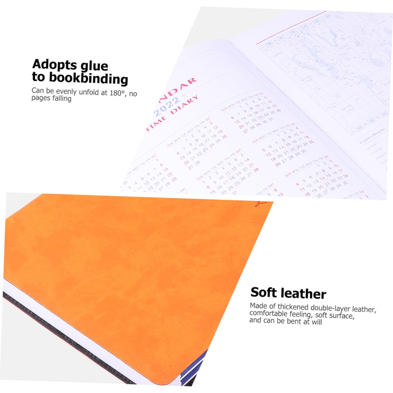 Lurrose 3 Pz materiale scolastico calendario dell'ufficio Taccuino dell'agenda settimanale agenda giornaliera - Notebook giornaliero cancelleria per studenti taccuini diario a5 Orange