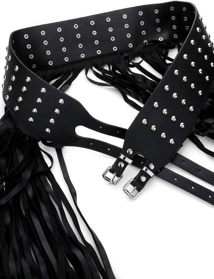 Pretty Attitude Womens Studded Fringe Belt Festival Belt Tassel Waist Belt image 2