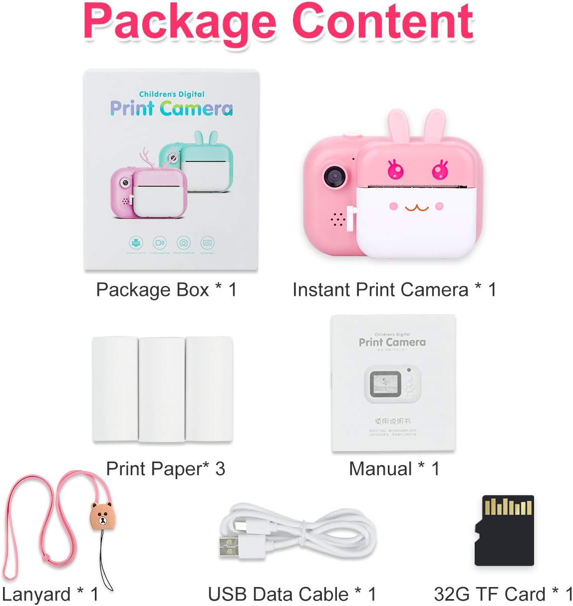 MINIBEAR H5 Camera Package Contents