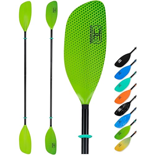 OCEANBROAD Kayak Paddle 86in/218cm, 90.5in/230cm Alloy Shaft 2-Piece Floatable Kayak Oar for Kayaking Canoeing Boating