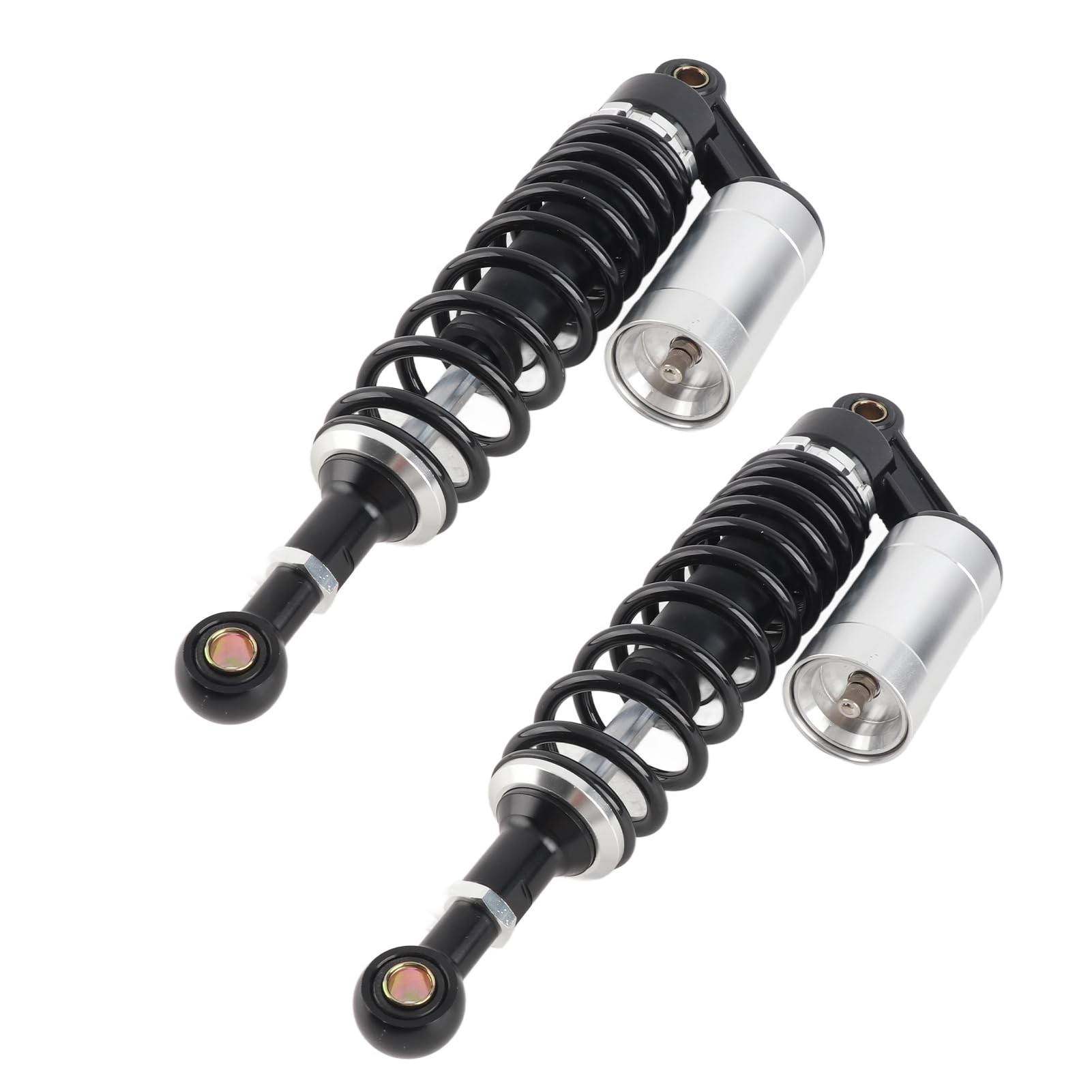 Jiawu Para 340mm Amortyzatora Motocyklowego Sprężyna Tylnego Zawieszenia, Uniwersalny Amortyzator o Dużej Wytrzymałości do Skutera Gokartowego ATV SUV, Stop Aluminium CNC, wytrzymałość na