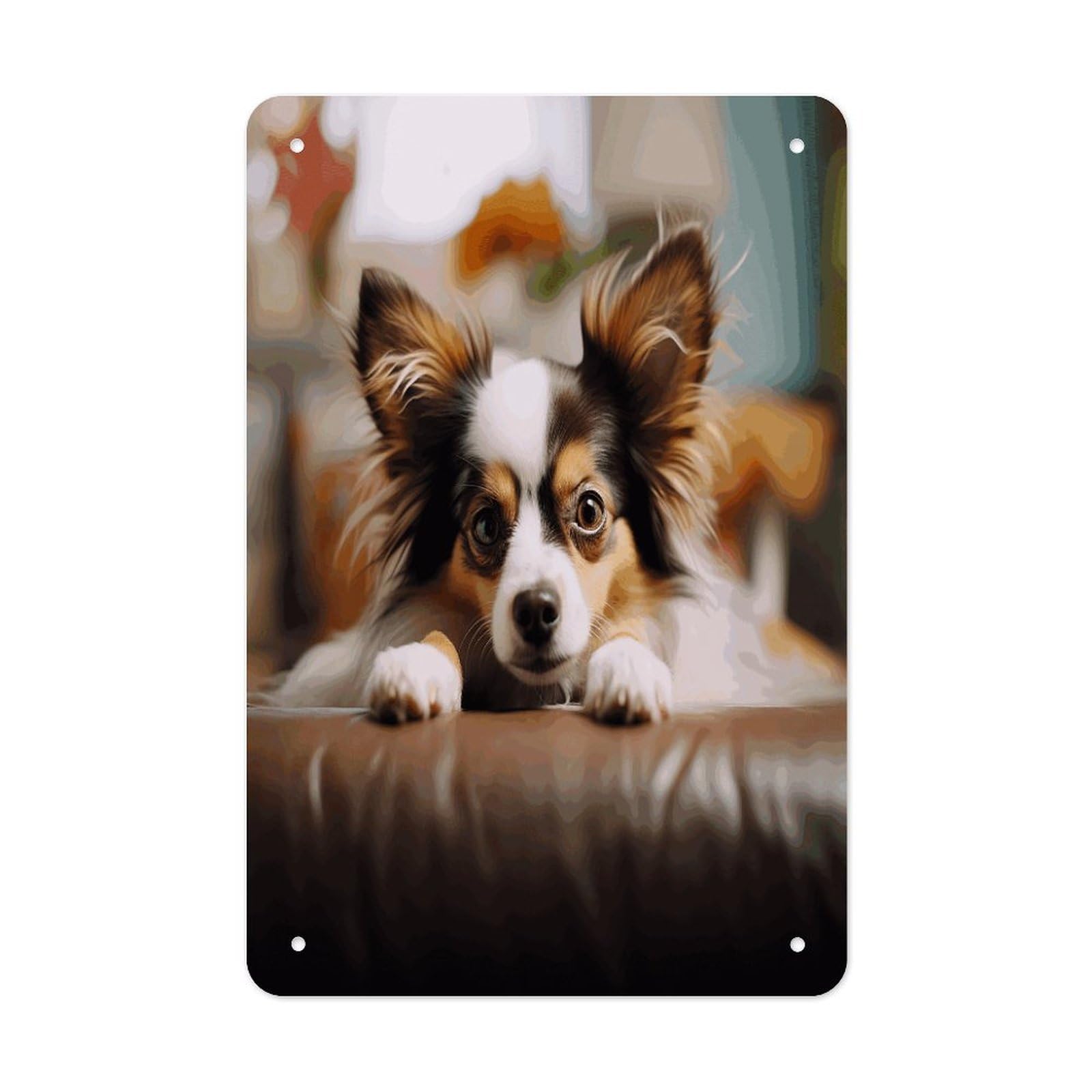 VstaDank Papillon Lying on Tummy Metal Tin Signs Personalized Wall Art Prints Decoration Art Poster Funny Vintage Tin Sign Iron Sheet Painting Metal Signboard Decor Painting for Wall Decor