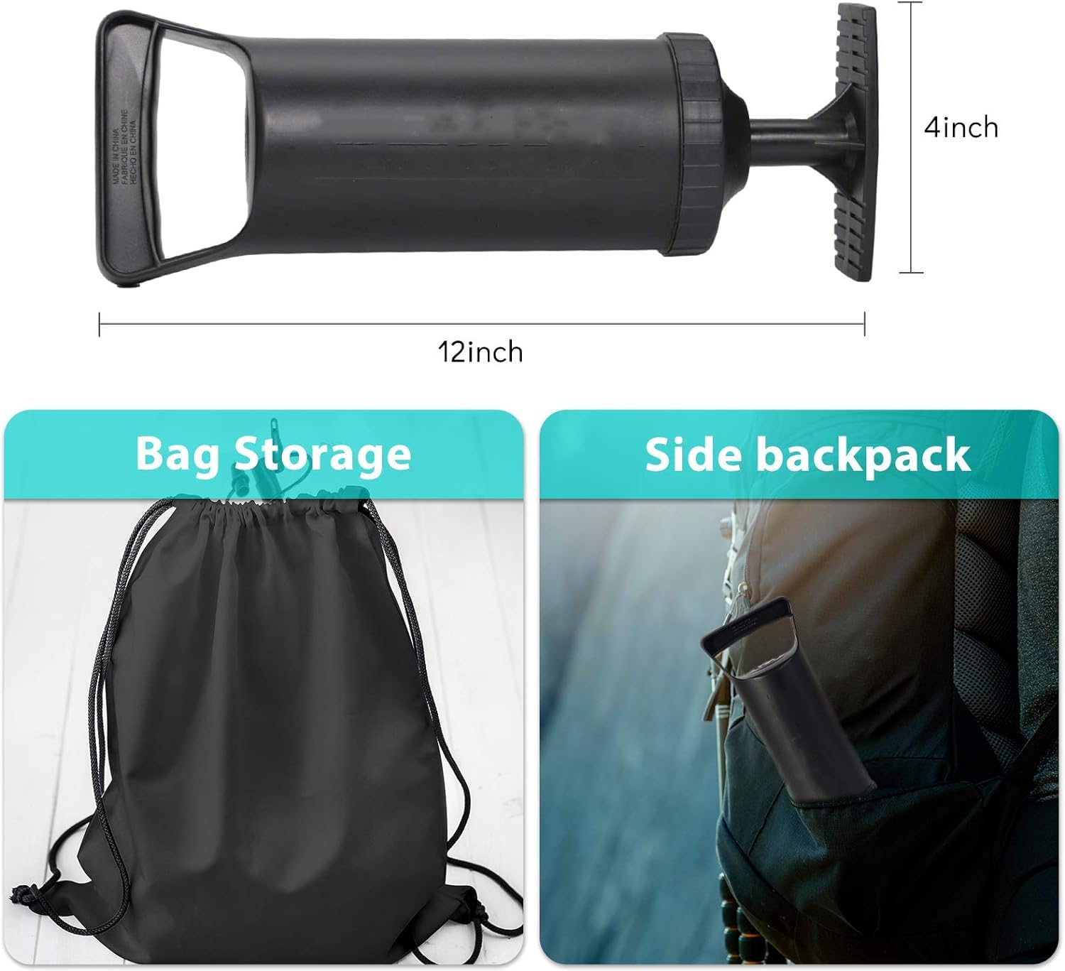 Chantwon Handpumpe Doppel-Action - Schnelles Aufblasen Für Pool, Luftmatratzen & Spielzeug