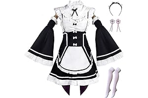 Exquisite Rem Ram Cosplay Costume Dress for Re Zero Enthusiasts