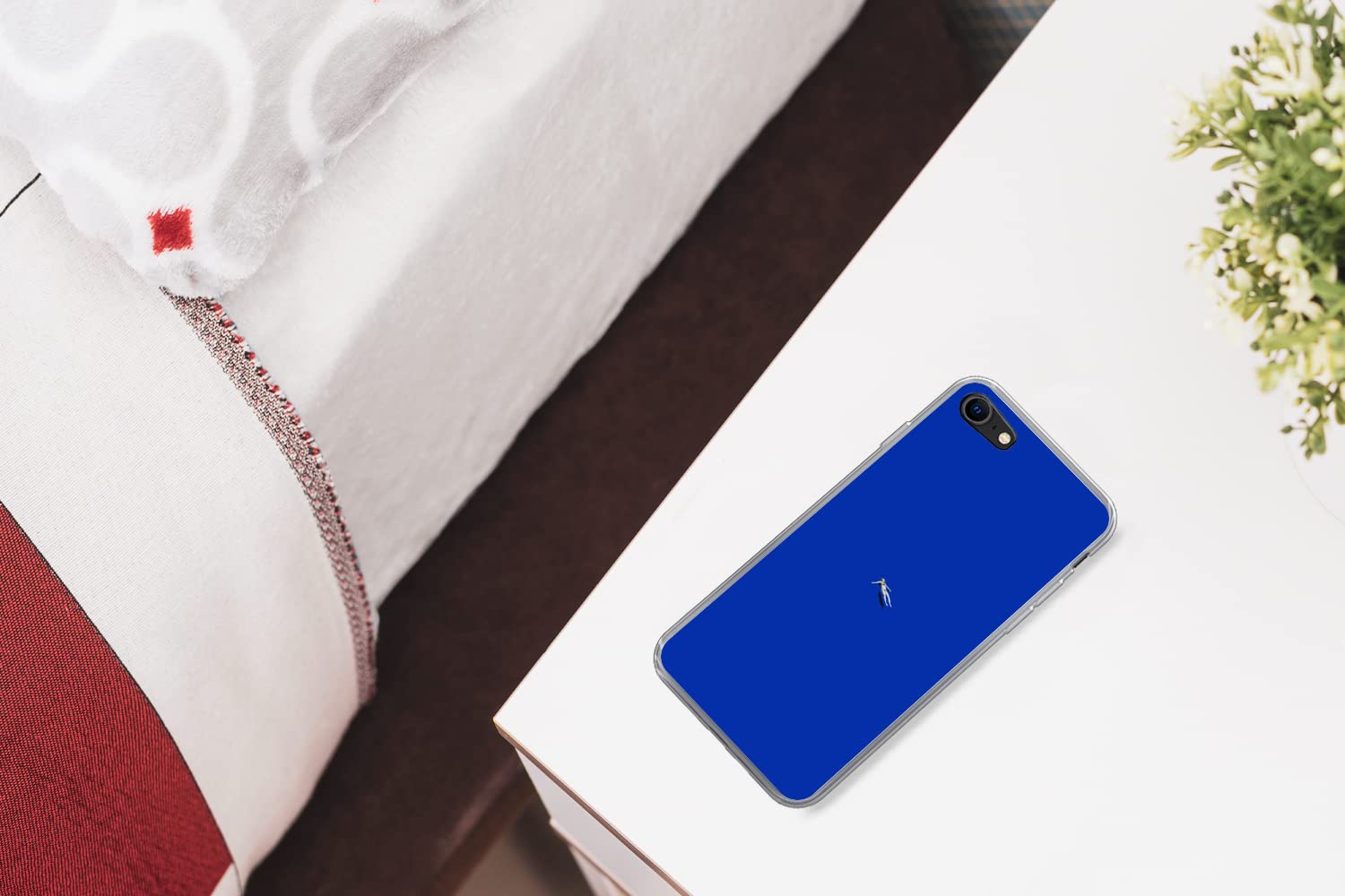 MuchoWow Funda para iPhone 7 - Vintage - Azul - Mujer - Funda de Silicona/Funda Blanda para teléfono móvil