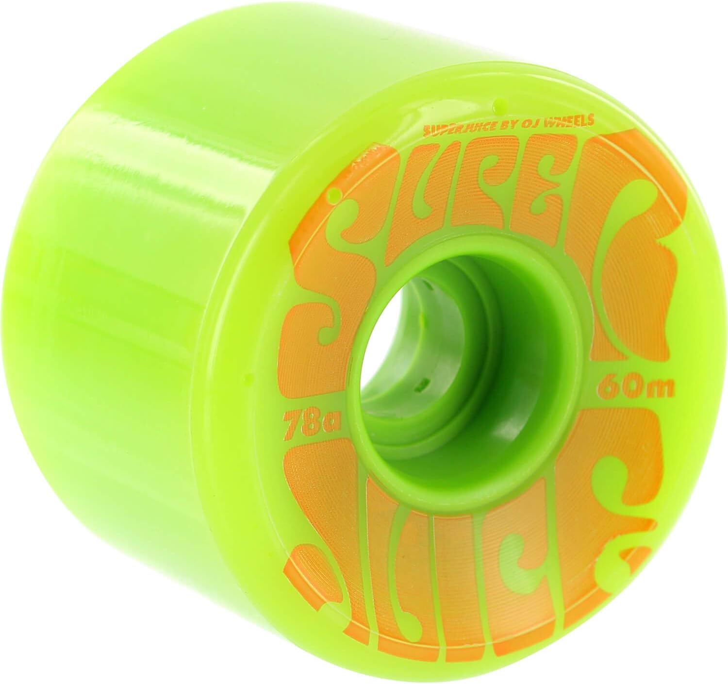 OJ Wheels Super Juice Green / Orange Longboard Skateboard Wheels - 60mm 78a (Set of 4)