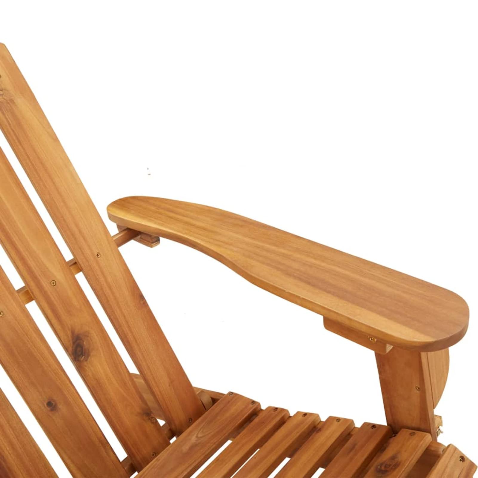 Gecheer Silla de jardín Adirondack con reposapiés Madera Maciza Acacia,Muebles de Jardin,para Exterior Balcón Terraza Patio,Type 1