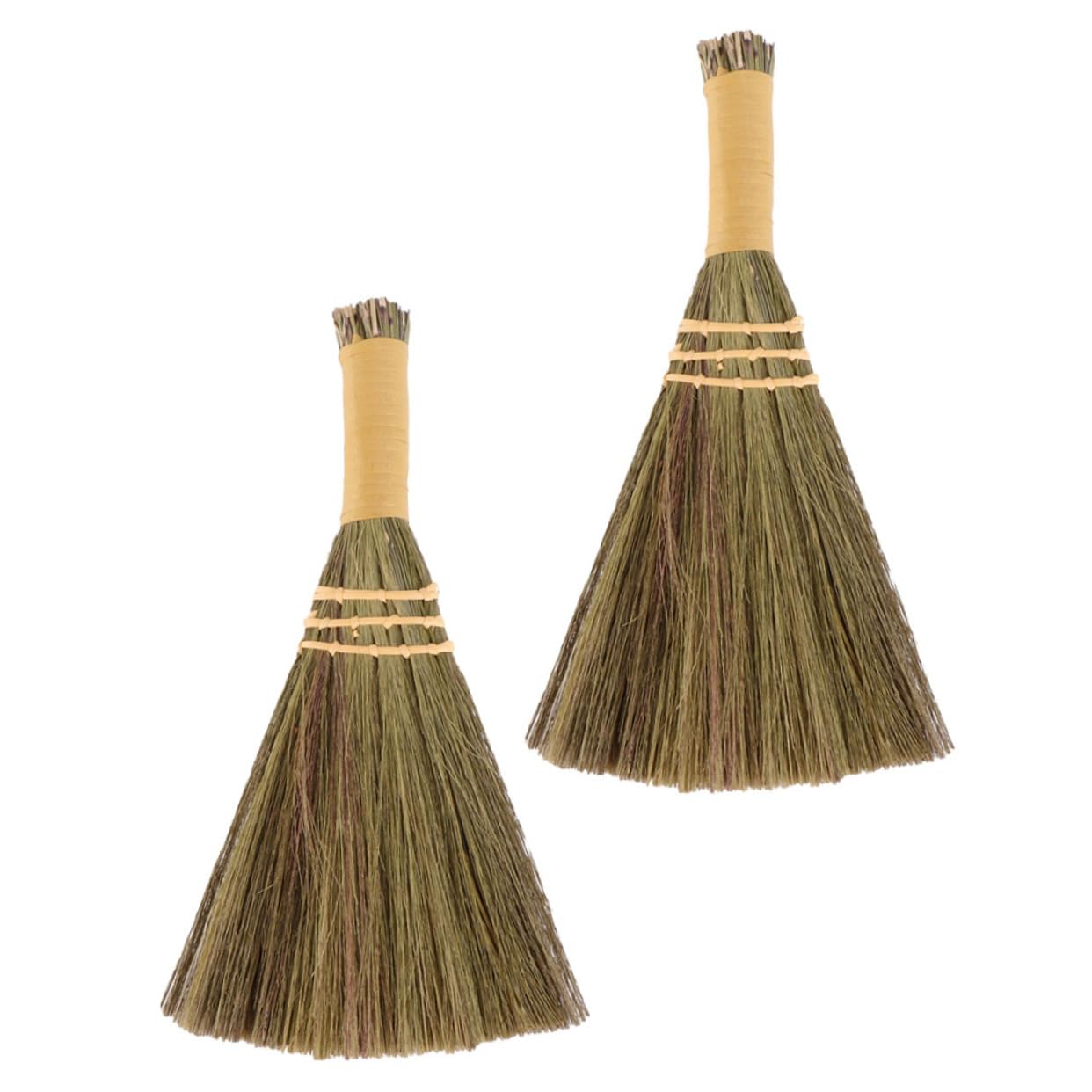 HOLIDYOYO 2pcs Miscanthus Small Broom AWN Floor Cleaning Broom Hand Broom Handmade Broom Household Broom Floor Sweeping Broom Dust Cleaning Broom Little Broom Dust Cleaning Brush