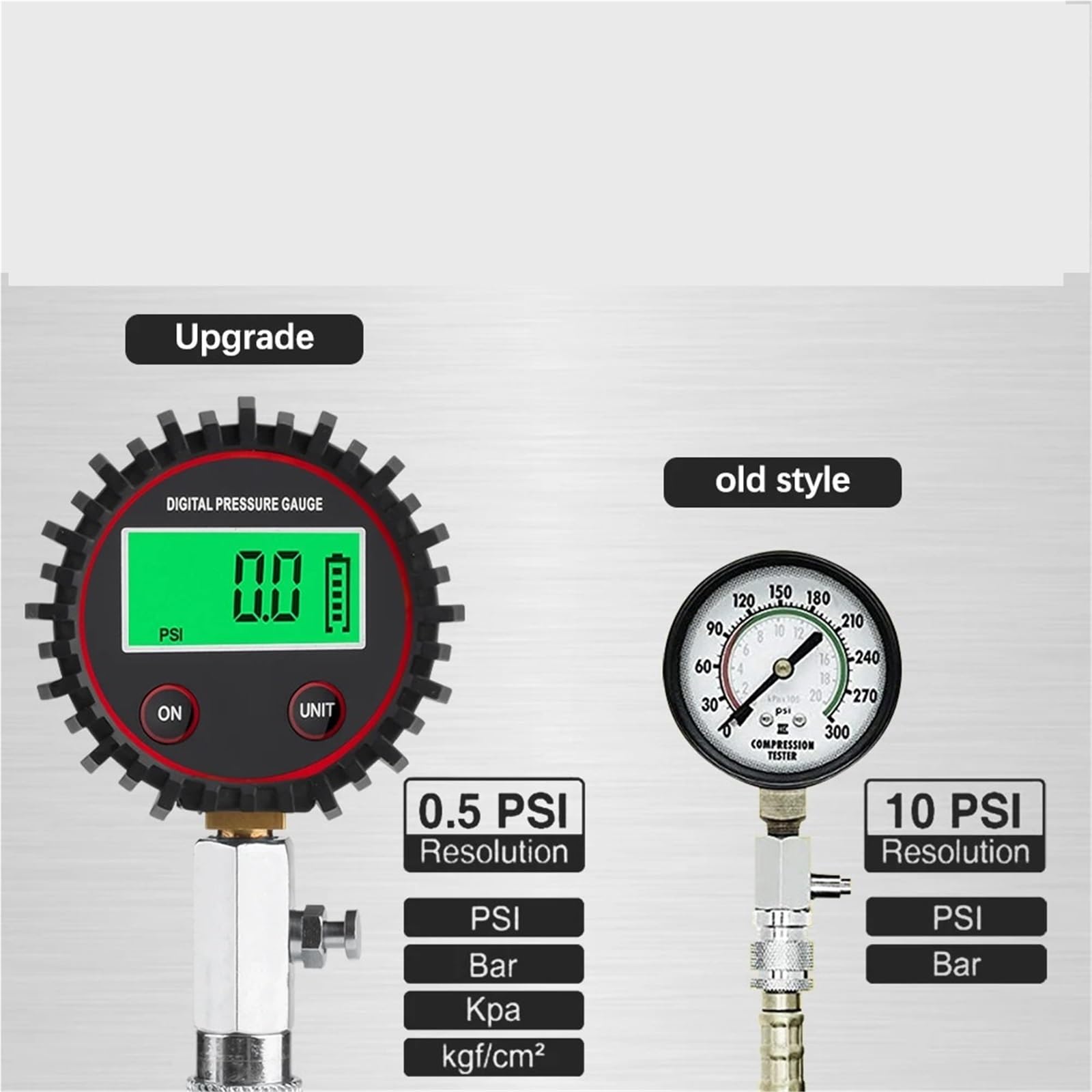 Allarme per Auto di Sensori Misuratore di Compressione Digitale per autoveicoli per Kit Prova della del Cilindro Motore a Benzina con Adattatore Monitor di Sicurezza per Pneumatici