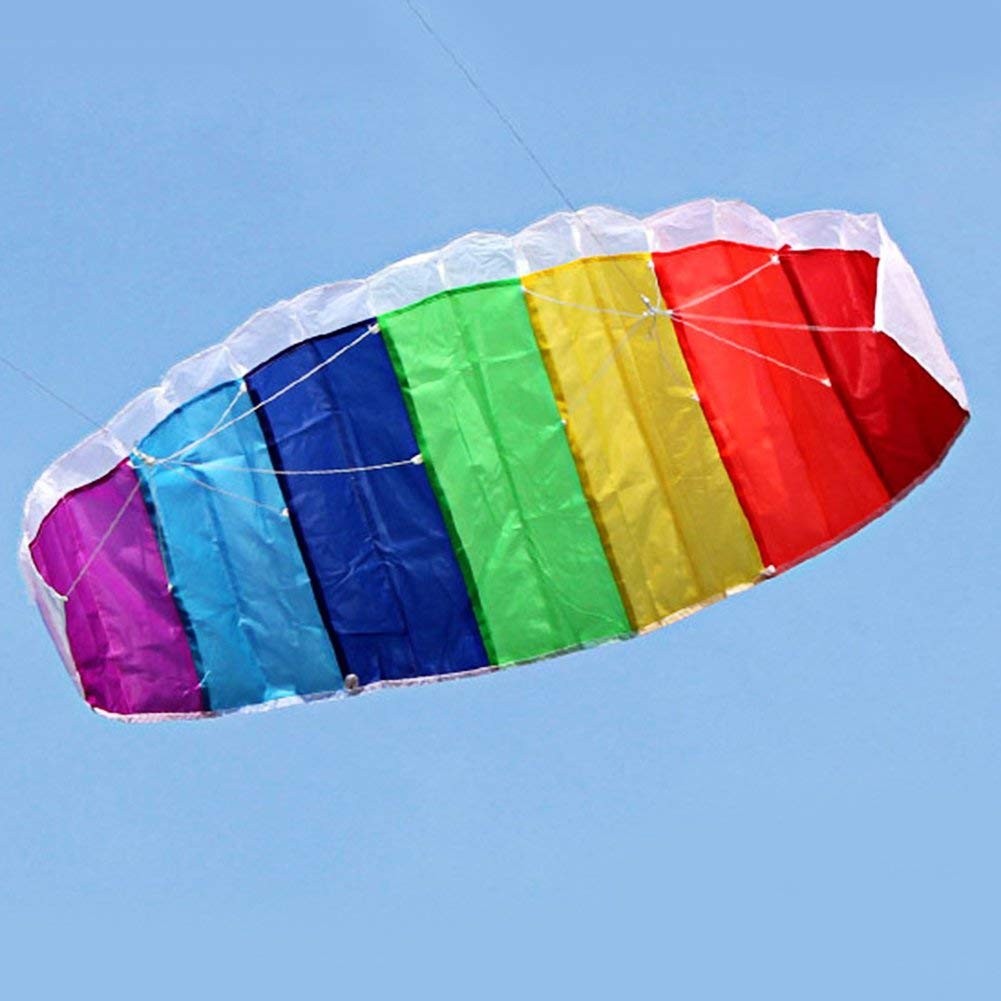 Aquilone Arcobaleno Acrobatico a Doppia Linea per Spiaggia, Mare e All'aperto - Divertimento in Famiglia per Principianti, 1,4 M (1,4 m)