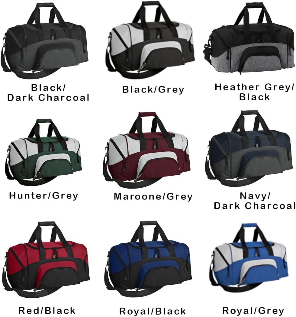 Personalized Duffel Bag, Men and Women, Custom Sport Bag with Monogrammed Name, Soccer, Basketball, Baseball, Football, Navy/Dark Charcoal