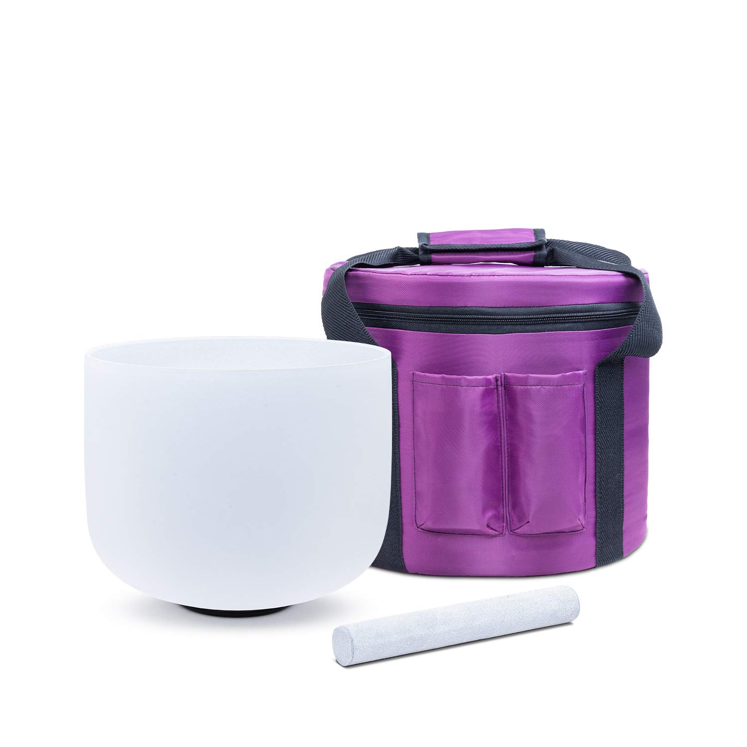 KVKA12 Inch Crystal Singing Bowl C Note Root Chakra with Carrying Case,Suede Striker (12 Inch, C Note)