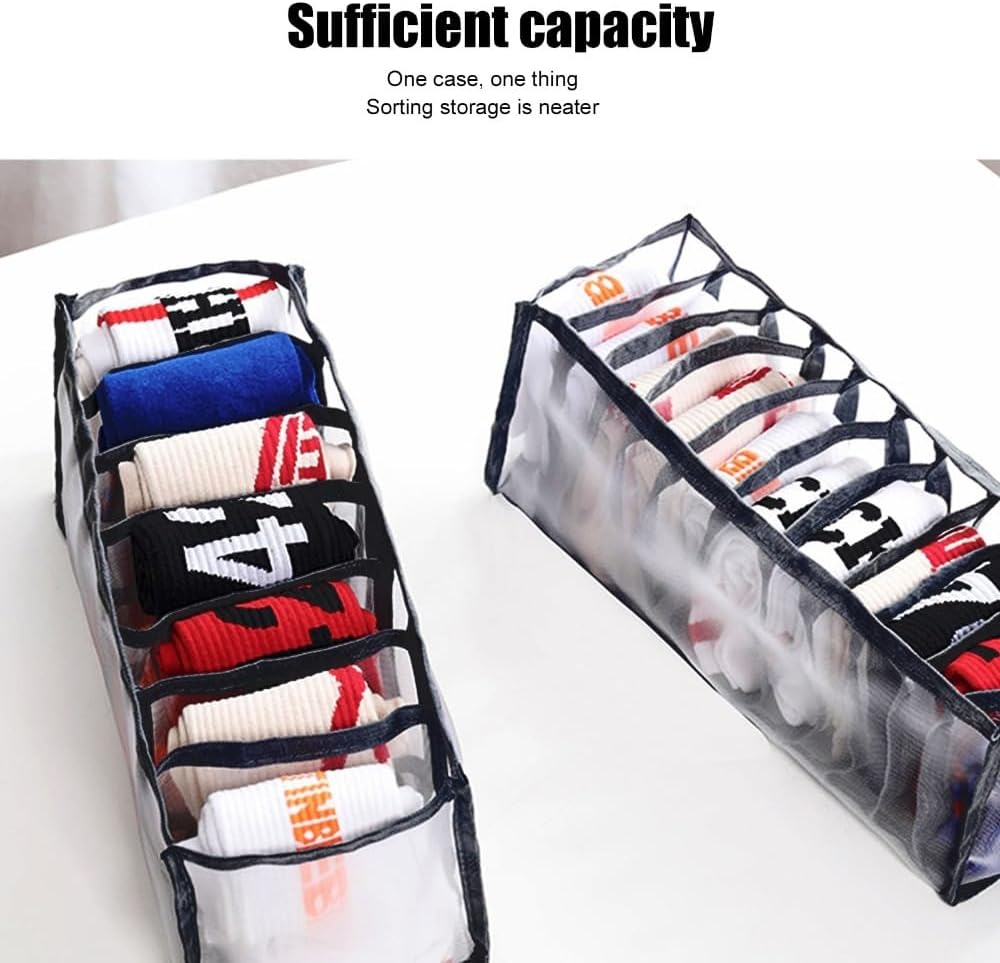 11-Cell Mesh Drawer Organizer for Bras & Socks – Foldable Storage Box for Underwear, Towels, T-Shirts, Multi-Purpose Closet Divider(3)
