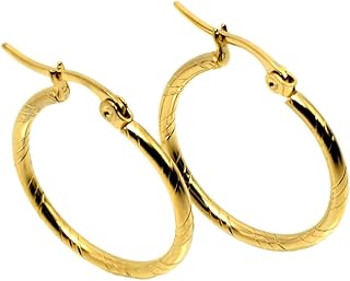 【SURGICAL STAINLESS】BLUEGEMS HOOP PIAS フープ ピアス シンプル ステンレス ;AMP-497