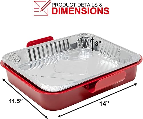 Miniatura 2 de Bandeja portadora de papel de aluminio con 2 bandejas de papel de aluminio Exultimate (rojo)