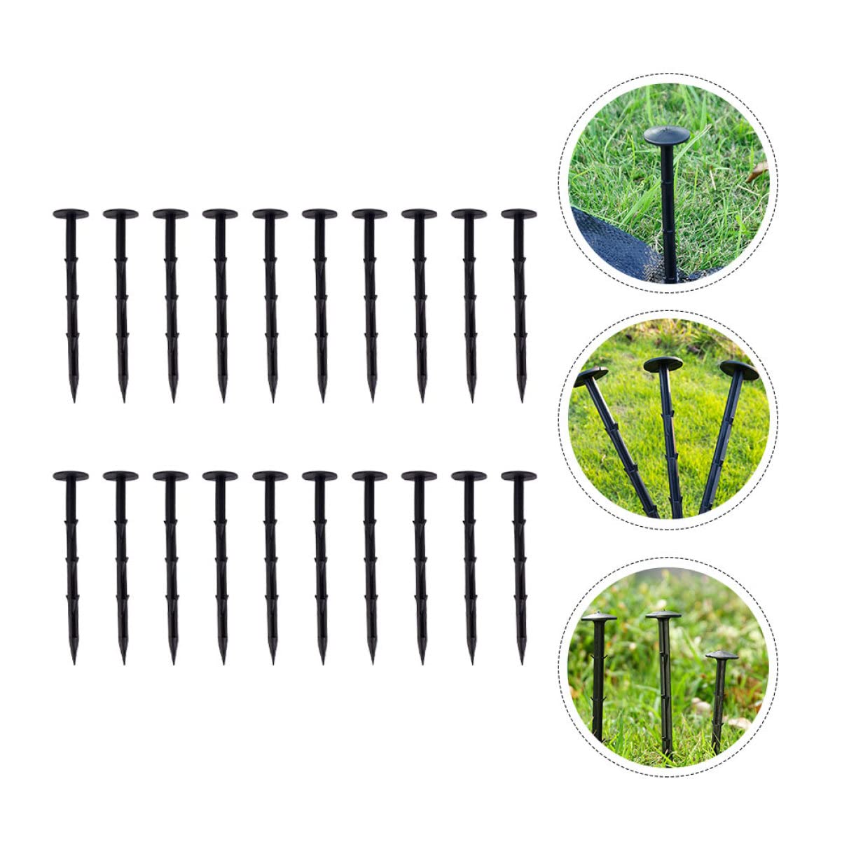 TOYANDONA Piquets de Jardinage en Plastique 60 Pcs pour Fixation Sol Outil de Jardinage Anti-Mauvaises pour Bâches et Filets d'Ombrage